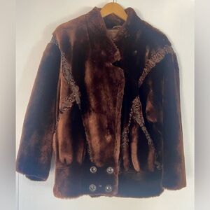Women’s Vintage Brown Mouton Fur Jacket Purchased at Marshall Field’s. SZ.40